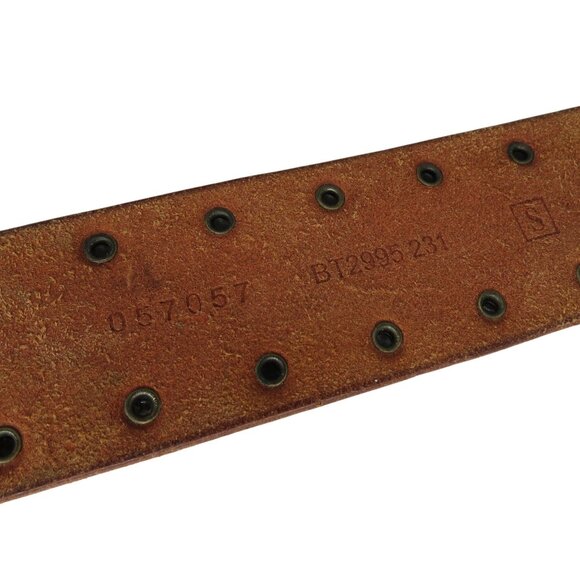 FOSSIL Women's Brown Tooled Leather Studded Belt S - Picture 7 of 8